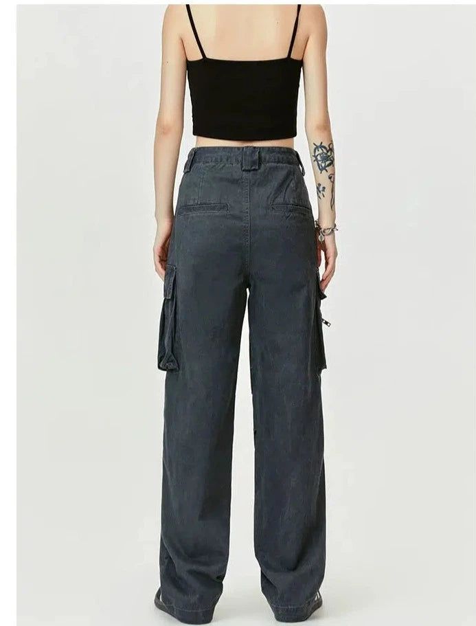 Pleated Fade Cargo Pants Korean Street Fashion Pants By Made Extreme Shop Online at OH Vault