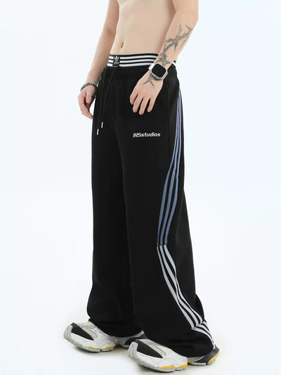 Contrast Striped Sweatpants Korean Street Fashion Pants By INS Korea Shop Online at OH Vault