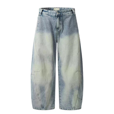 Scimitar Wide-Leg Patchwork Jeans Korean Street Fashion Jeans By MaxDstr Shop Online at OH Vault