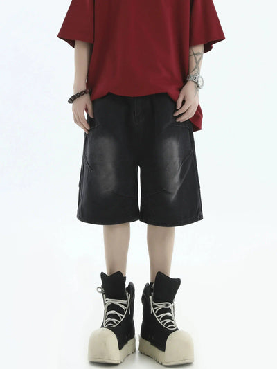 Slight Fade Denim Shorts Korean Street Fashion Shorts By INS Korea Shop Online at OH Vault