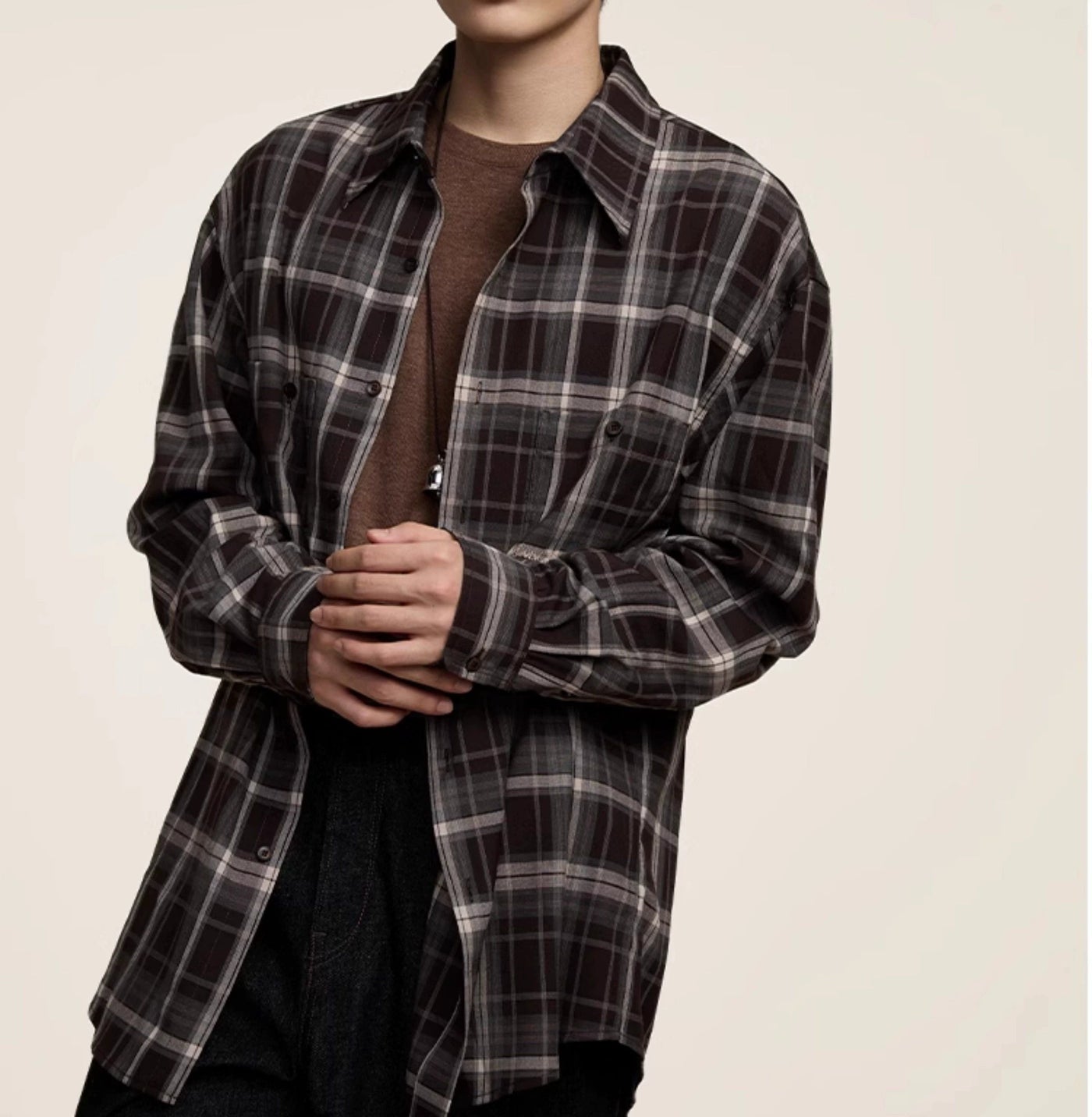 Vintage Plaid Versatile Shirt Korean Street Fashion Shirt By Opicloth Shop Online at OH Vault