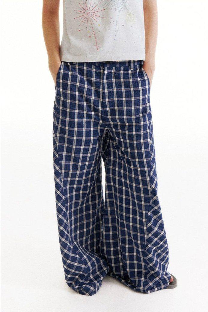 Oversized Fit Plaid Pattern Pants Korean Street Fashion Pants By Conp Conp Shop Online at OH Vault