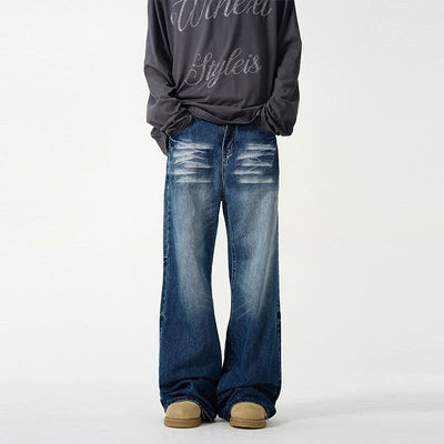 Whiskers Emphasis Faded Jeans Korean Street Fashion Jeans By 77Flight Shop Online at OH Vault