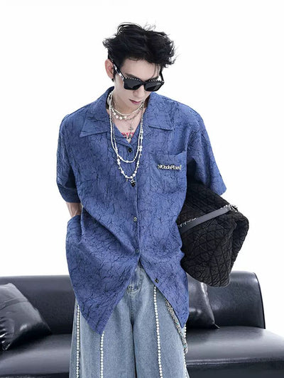 Rough Texture Buttoned Shirt Korean Street Fashion Shirt By Slim Black Shop Online at OH Vault