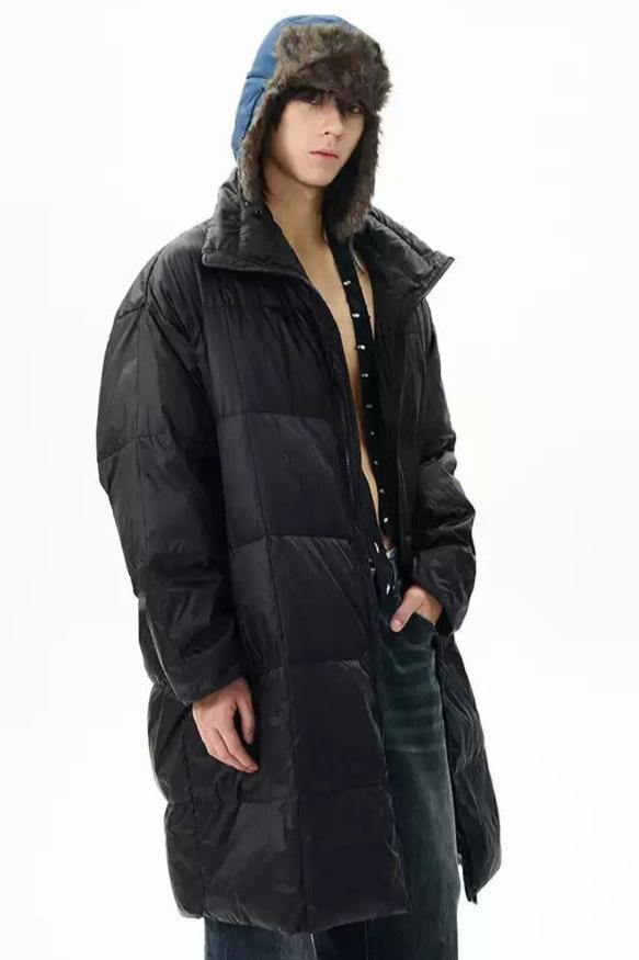 Quilted Down Long Coat Korean Street Fashion Long Coat By 77Flight Shop Online at OH Vault