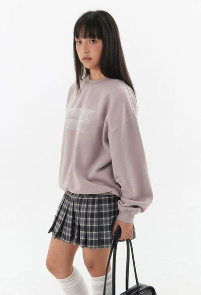 Gradient Logo Print Crewneck Korean Street Fashion Crewneck By Crying Center Shop Online at OH Vault