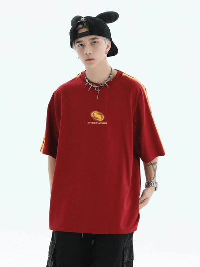 Grainy Print Logo T-Shirt Korean Street Fashion T-Shirt By INS Korea Shop Online at OH Vault