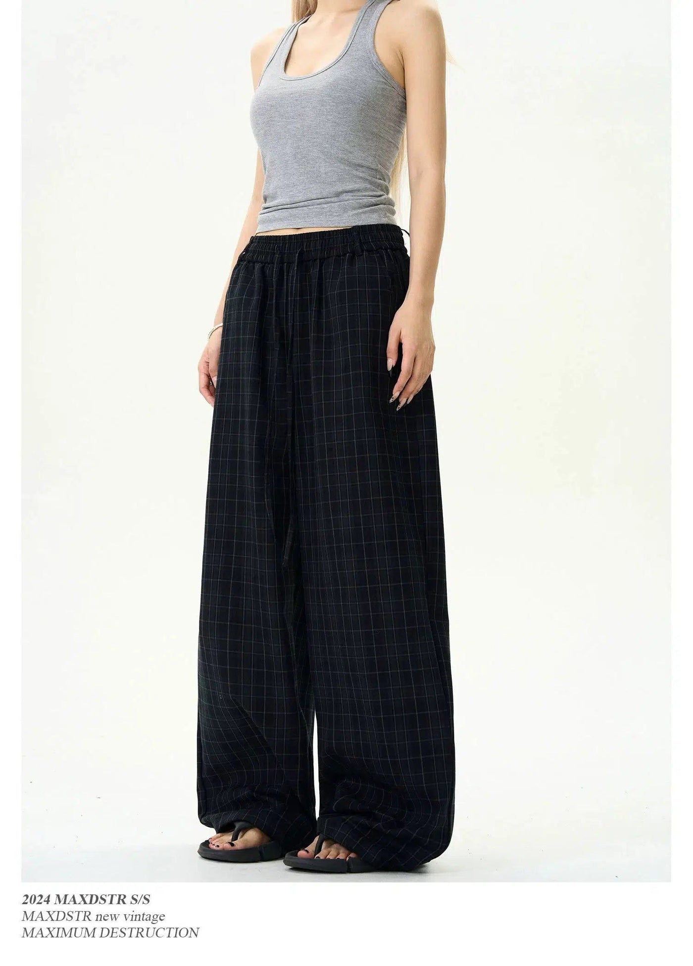 Waistband Plaid Pants Korean Street Fashion Pants By MaxDstr Shop Online at OH Vault