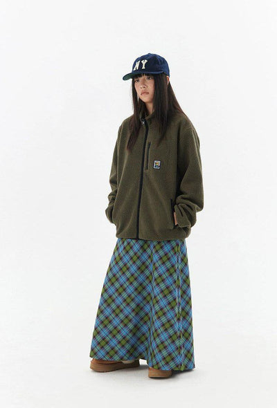 Plaid Pattern Long Skirt Korean Street Fashion Skirt By Crying Center Shop Online at OH Vault