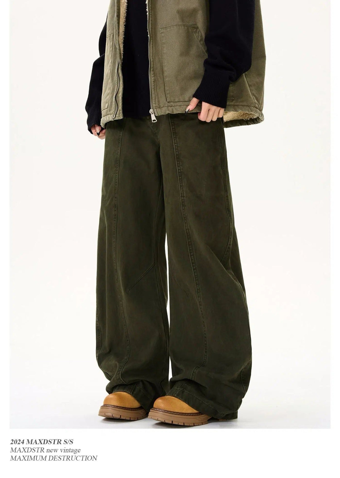 Irregular Big Pocket Wide Pants Korean Street Fashion Pants By MaxDstr Shop Online at OH Vault