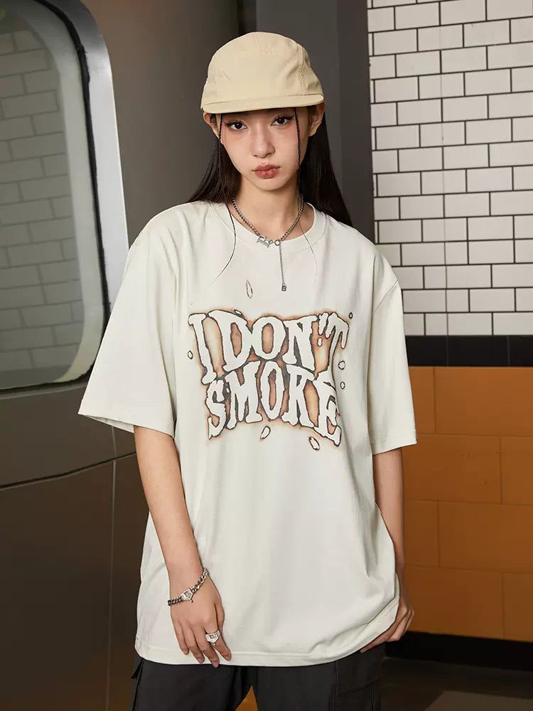 Smoky Logo Long Sleeve T-Shirt Korean Street Fashion T-Shirt By Donsmoke Shop Online at OH Vault