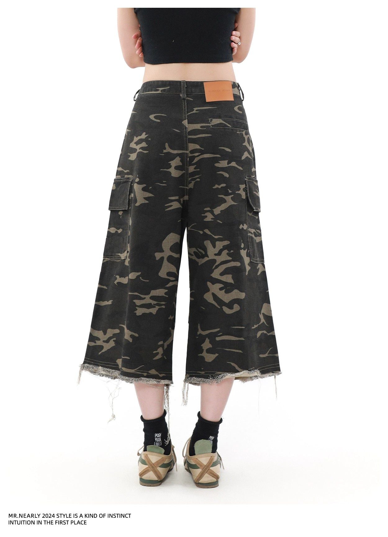 Camo Pleats Cargo Shorts Korean Street Fashion Shorts By Mr Nearly Shop Online at OH Vault