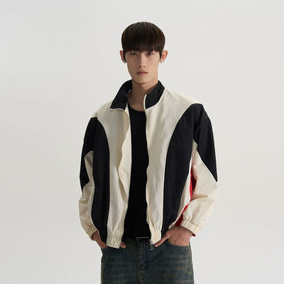 Ruched Hem Contrast Splice Jacket Korean Street Fashion Jacket By A PUEE Shop Online at OH Vault