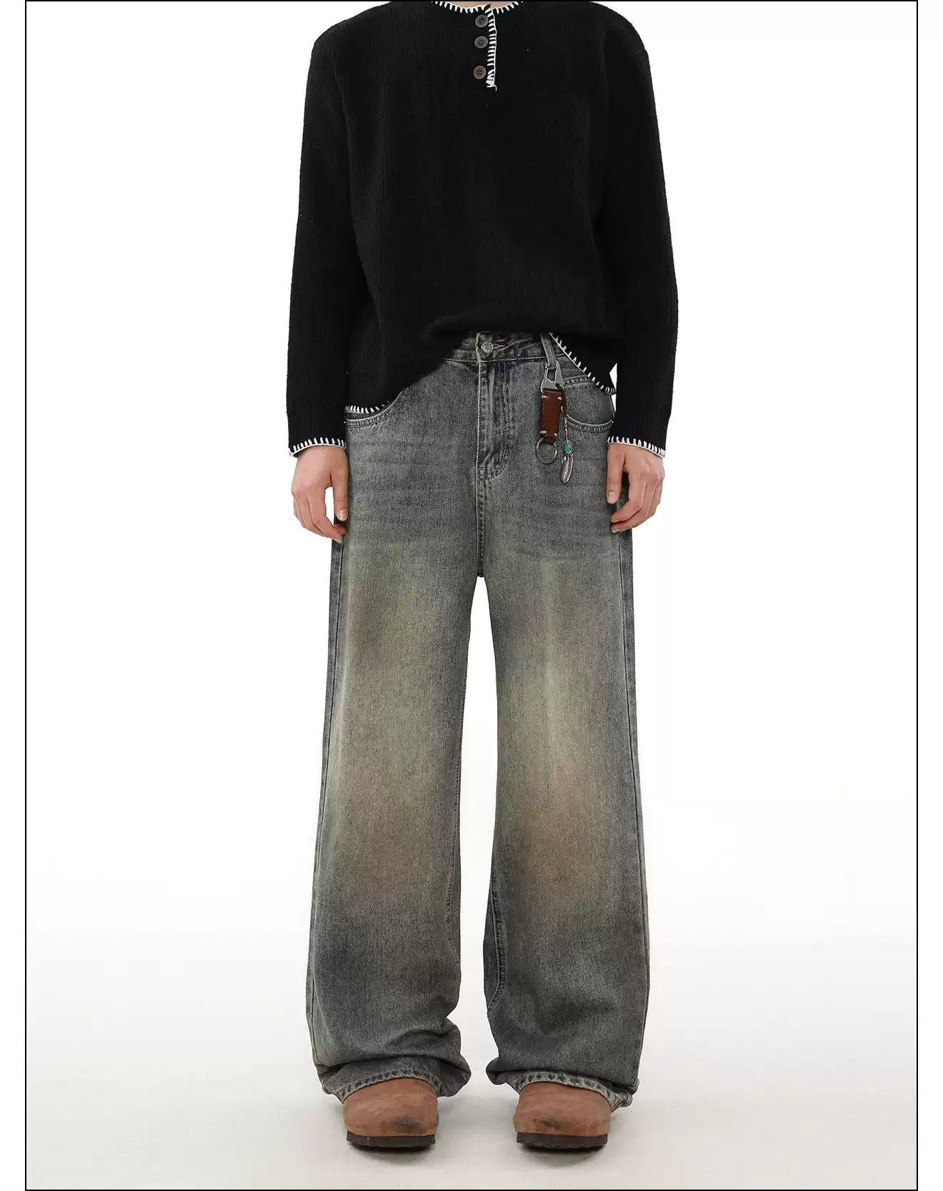 Rust Fade Washed Jeans Korean Street Fashion Jeans By Mr Nearly Shop Online at OH Vault