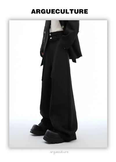 Structured Double-Breasted Blazer & Pants Set Korean Street Fashion Clothing Set By Argue Culture Shop Online at OH Vault