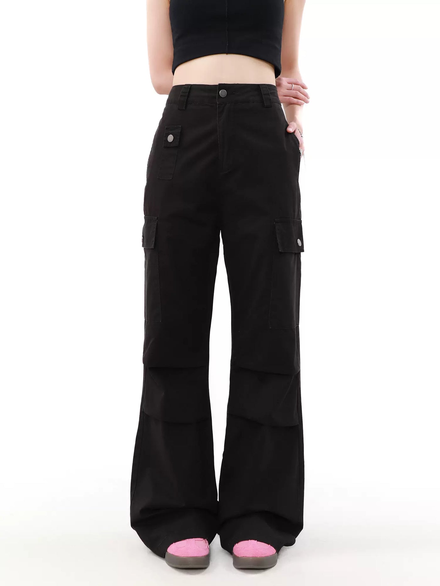 Buttoned Pockets Workwear Pants Korean Street Fashion Pants By Mr Nearly Shop Online at OH Vault