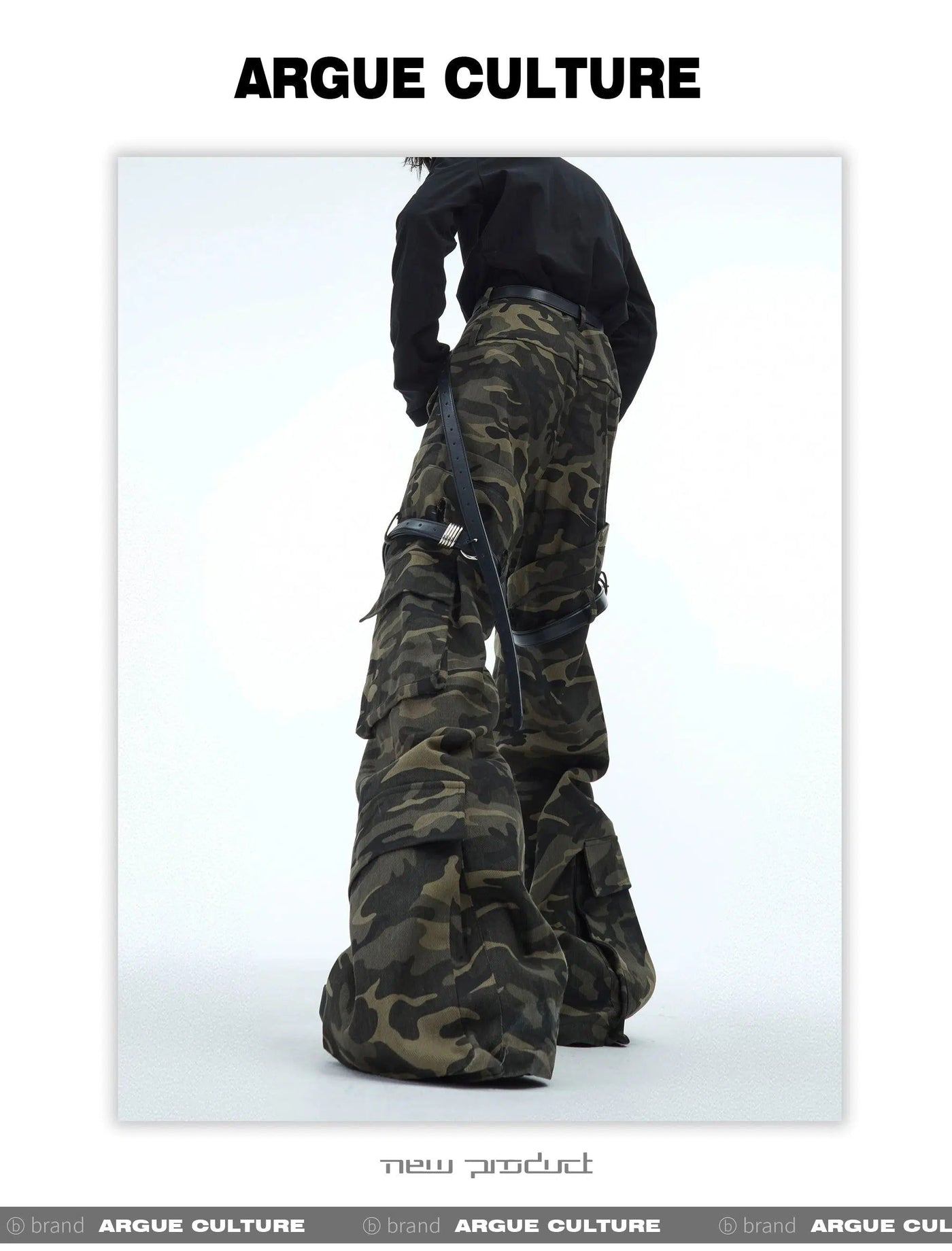 Thigh Belted Camo Cargo Pants Korean Street Fashion Pants By Argue Culture Shop Online at OH Vault