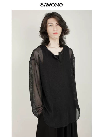 See Through Relaxed Shirt Korean Street Fashion Shirt By SAWong Shop Online at OH Vault