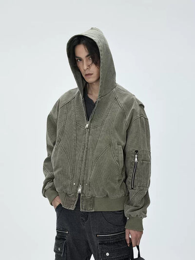 Multi-Seam Hooded Jacket Korean Street Fashion Jacket By CATSSTAC Shop Online at OH Vault