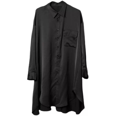 Flap Pocket Flowy Shirt Korean Street Fashion Shirt By SAWong Shop Online at OH Vault