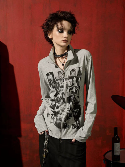 Collage Graphic Slim Jacket Korean Street Fashion Jacket By Donsmoke Shop Online at OH Vault