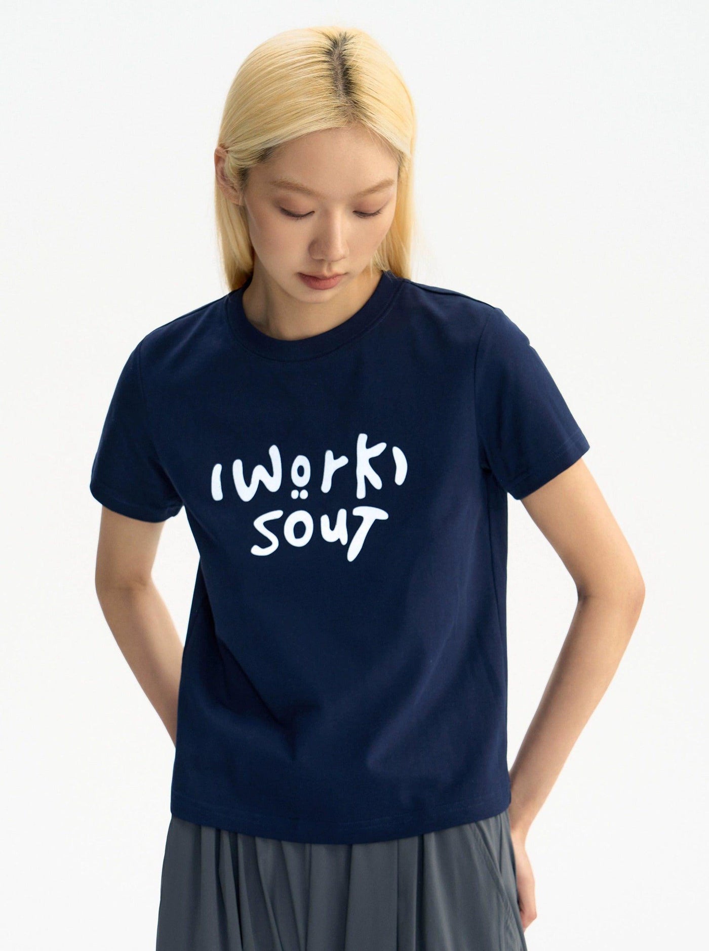 Fun Handwriting Text T-Shirt Korean Street Fashion T-Shirt By WORKSOUT Shop Online at OH Vault