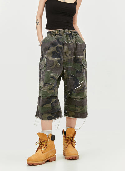 Camouflage Flap Pocket Shorts Korean Street Fashion Shorts By Made Extreme Shop Online at OH Vault