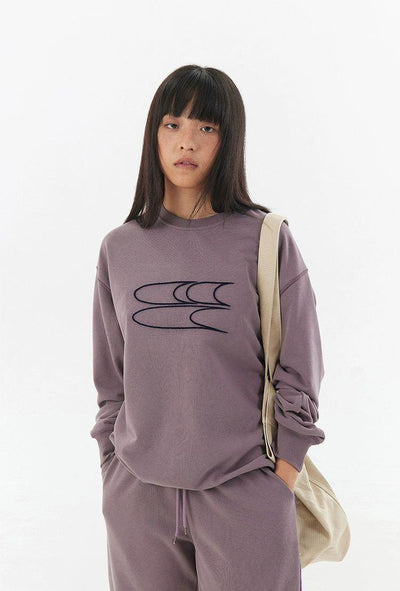 Logo Outline Versatile Crewneck Korean Street Fashion Crewneck By Crying Center Shop Online at OH Vault