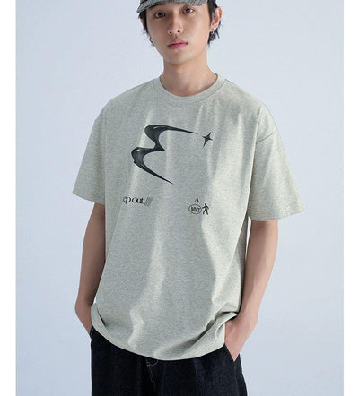 Logo Print Minimal T-Shirt Korean Street Fashion T-Shirt By Mentmate Shop Online at OH Vault