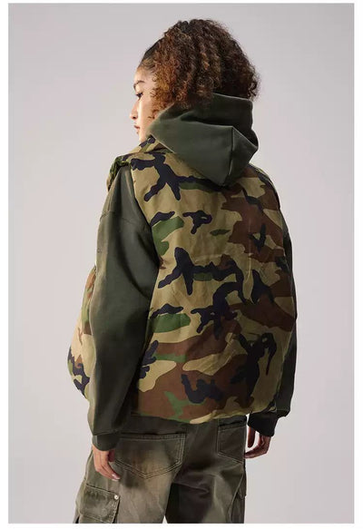 Reversible Camouflage Puffer Vest Korean Street Fashion Vest By Remedy Shop Online at OH Vault