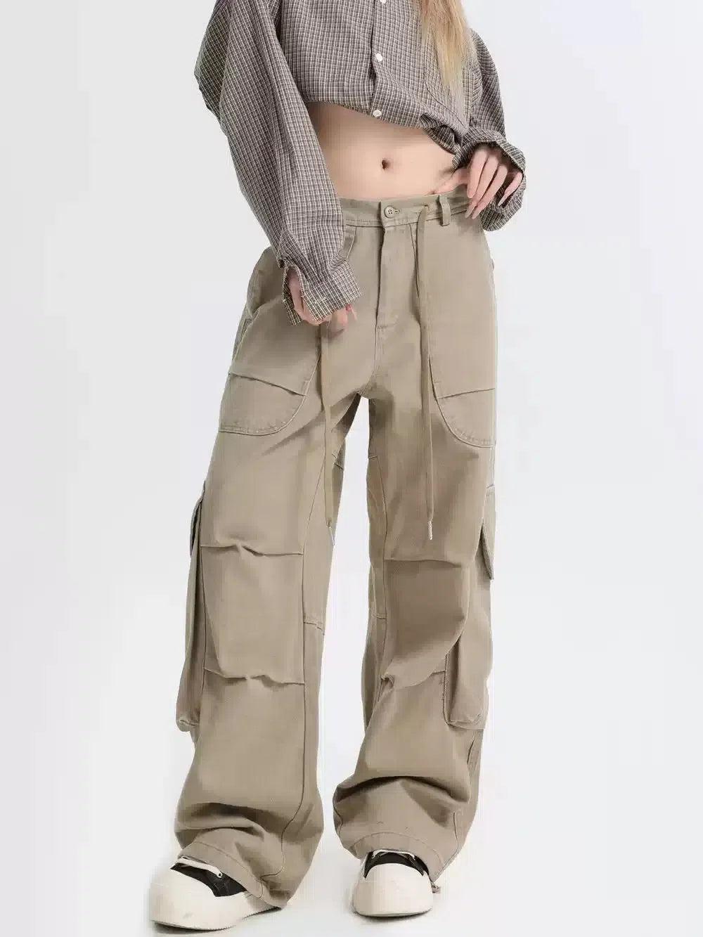 Drawstring Pleated Cargo Pants Korean Street Fashion Pants By INS Korea Shop Online at OH Vault