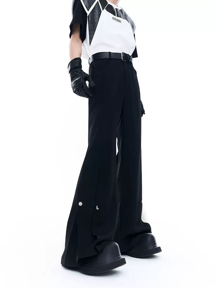 Plain Color Drapey Flare Pants Korean Street Fashion Pants By Slim Black Shop Online at OH Vault