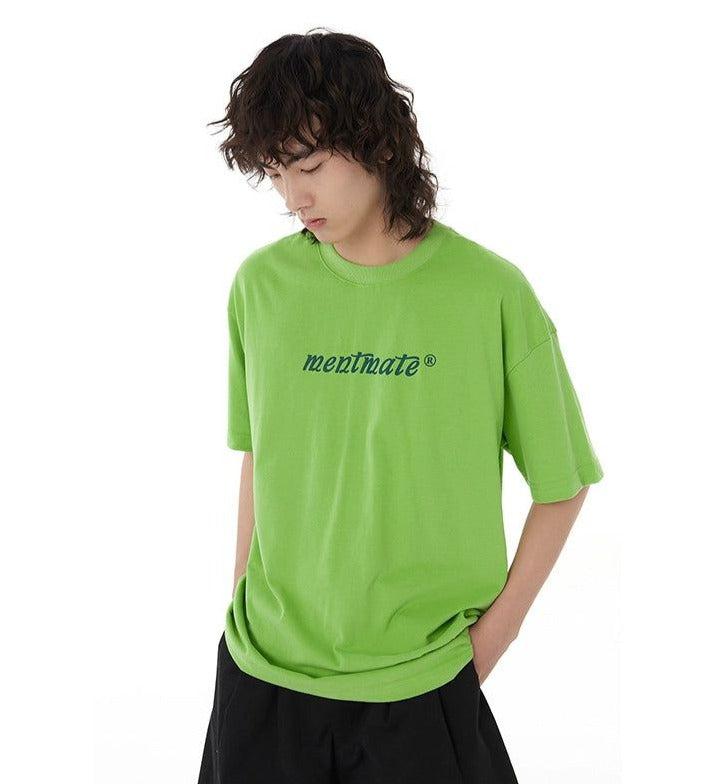 Contrast Logo Print T-Shirt Korean Street Fashion T-Shirt By Mentmate Shop Online at OH Vault