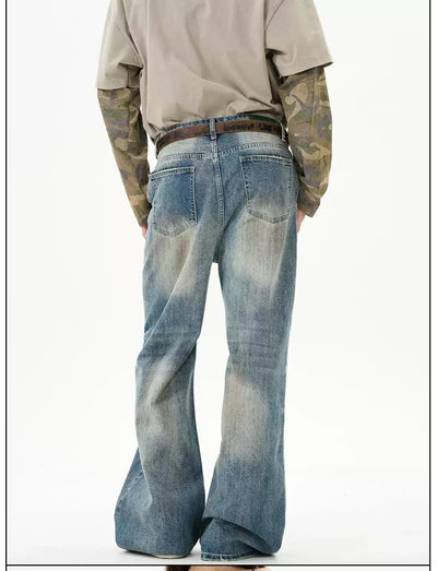 Distressed Fade Flared Jeans Korean Street Fashion Jeans By 77Flight Shop Online at OH Vault