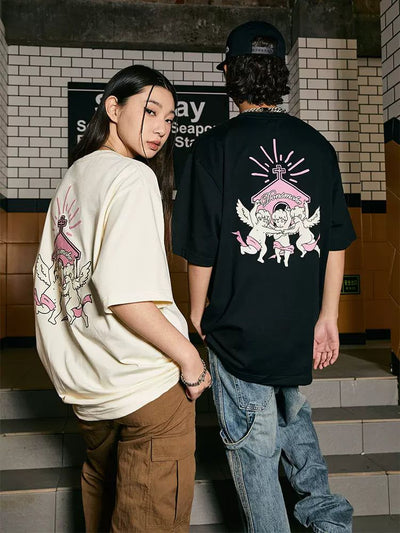 Church Graphic T-Shirt Korean Street Fashion T-Shirt By Donsmoke Shop Online at OH Vault