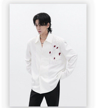 Rose Petal Clean Cut Shirt Korean Street Fashion Shirt By HARH Shop Online at OH Vault