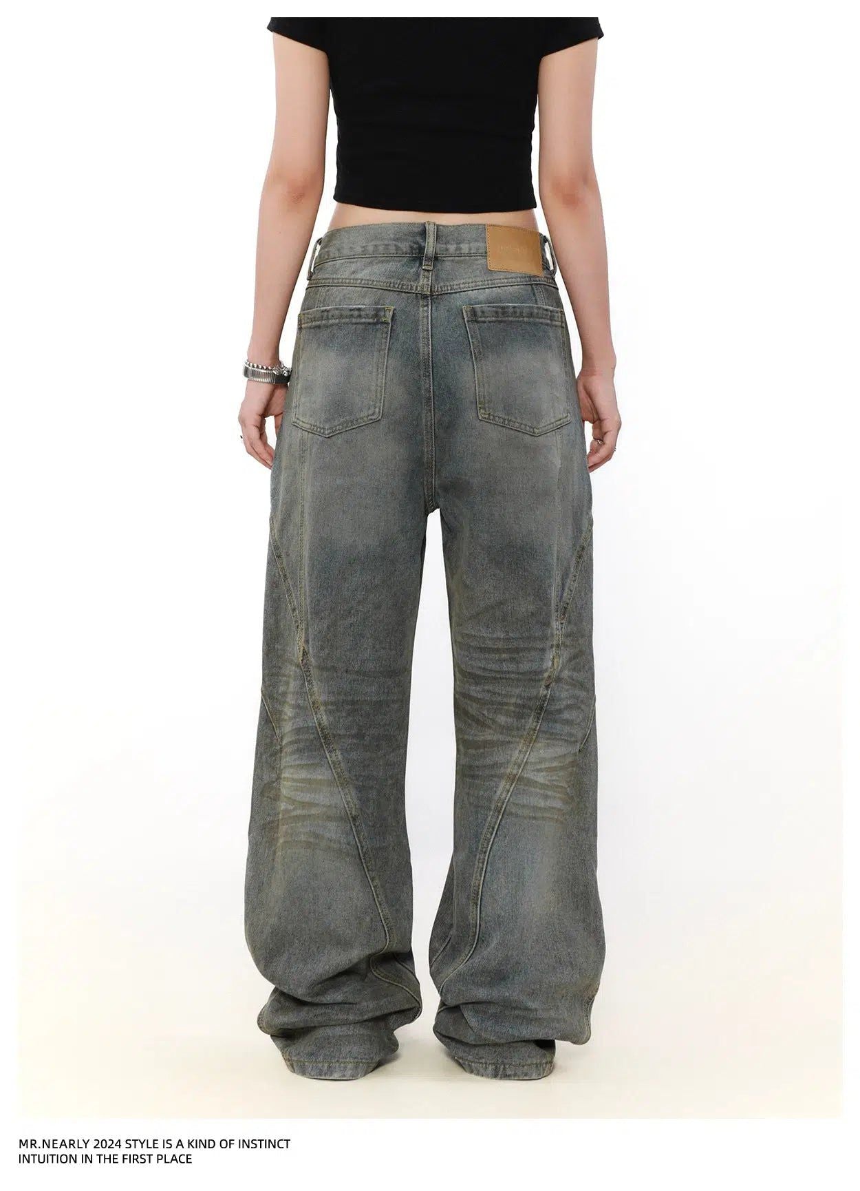 Dirty-Dyed Washed Jeans Korean Street Fashion Jeans By Mr Nearly Shop Online at OH Vault