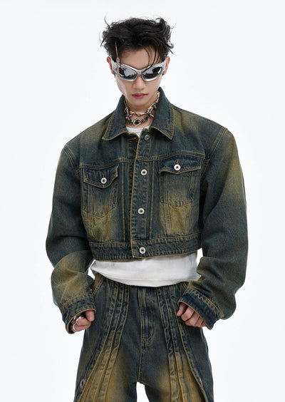 Cropped Buttoned Denim Jacket Korean Street Fashion Jacket By Argue Culture Shop Online at OH Vault