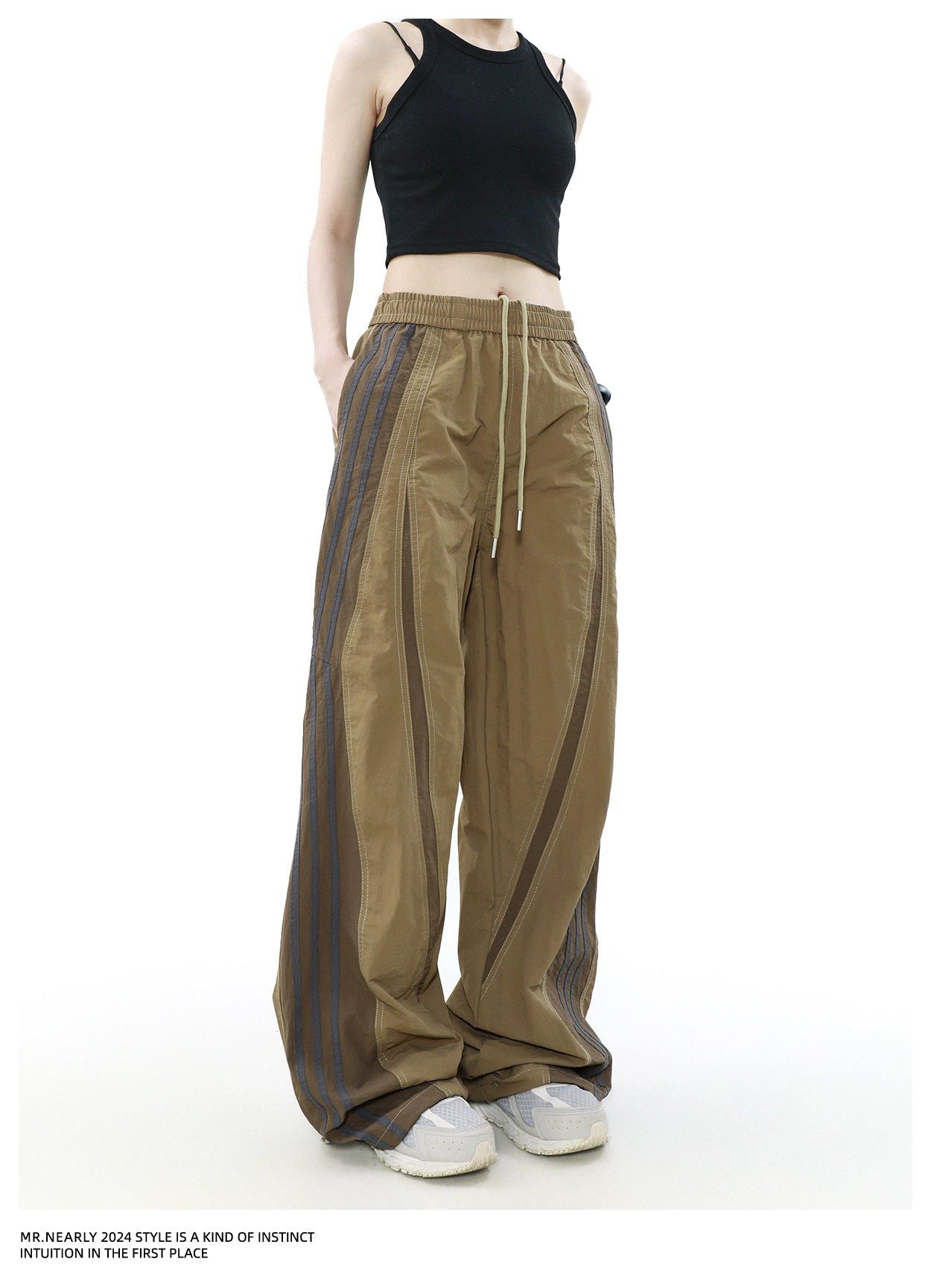 Side Stripes Stitched Contrast Track Pants Korean Street Fashion Pants By Mr Nearly Shop Online at OH Vault