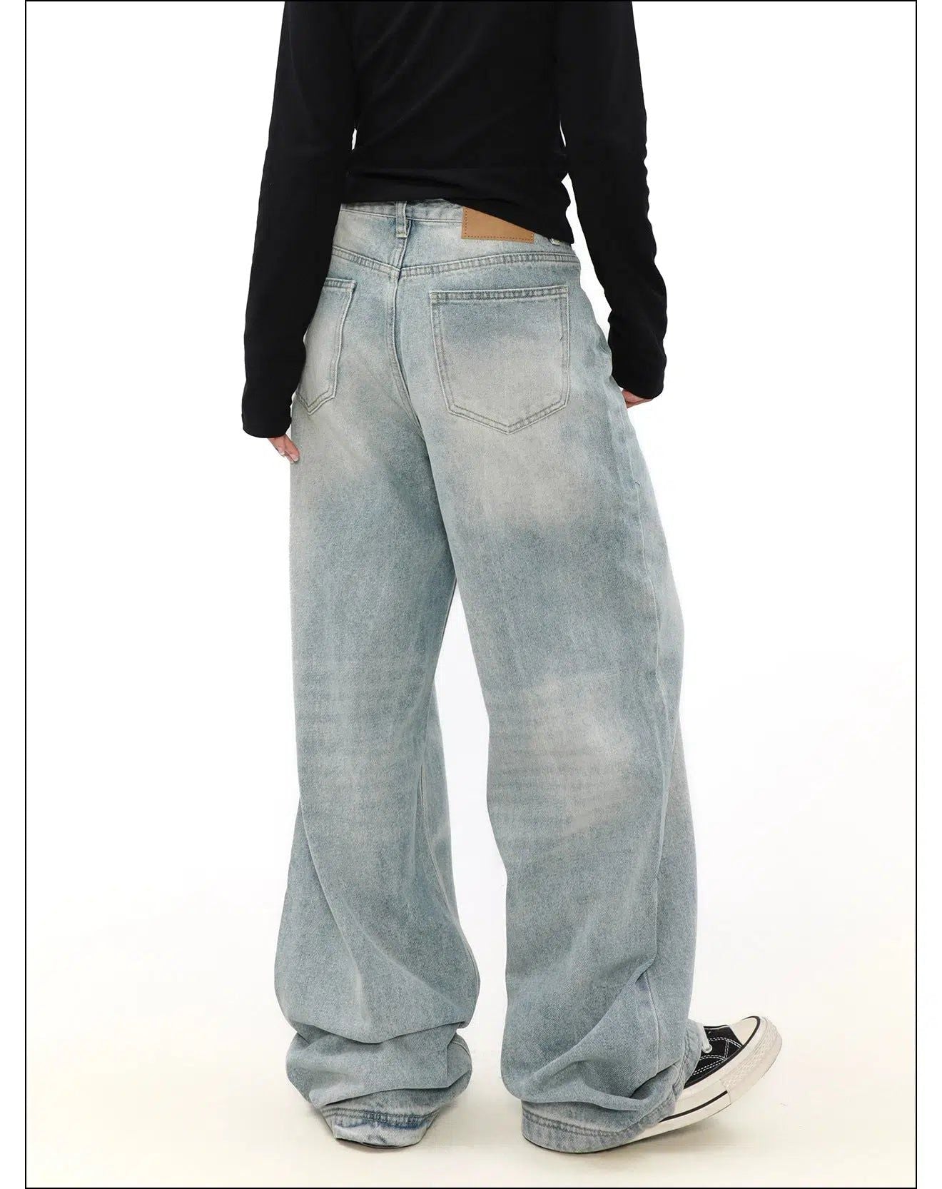 Light Faded Whiskers Straight Jeans Korean Street Fashion Jeans By Mr Nearly Shop Online at OH Vault