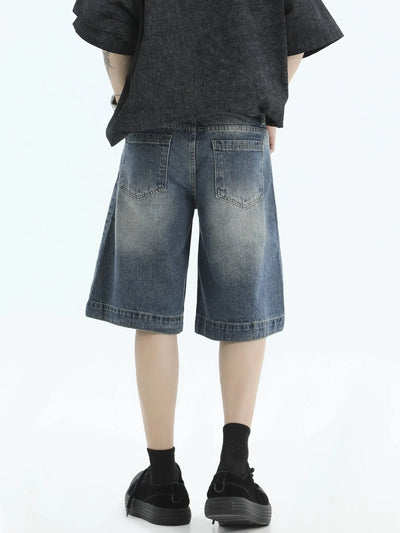 Faded Knee Denim Shorts Korean Street Fashion Shorts By INS Korea Shop Online at OH Vault