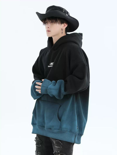 Two Tone Gradient Hoodie Korean Street Fashion Hoodie By INS Korea Shop Online at OH Vault