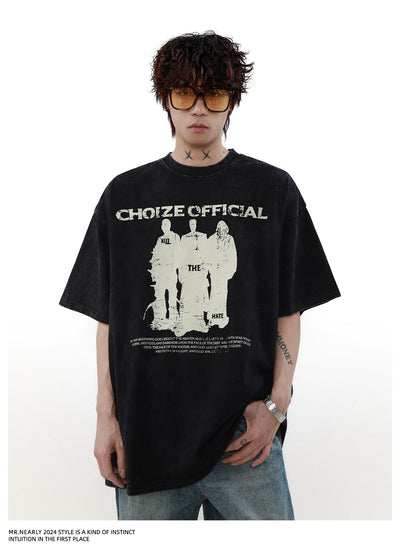 Abstract Figure Print T-Shirt Korean Street Fashion T-Shirt By Mr Nearly Shop Online at OH Vault