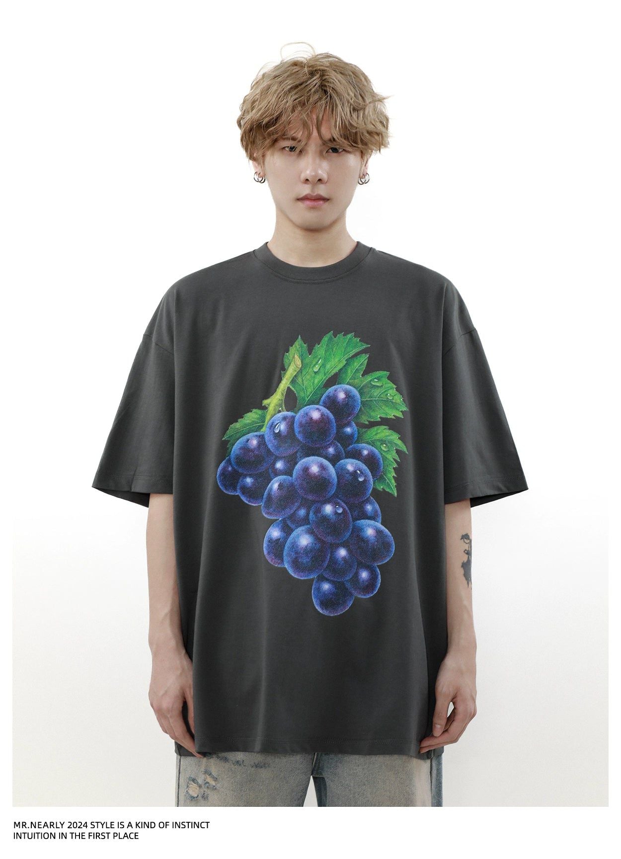 Grape Graphic T-Shirt Korean Street Fashion T-Shirt By Mr Nearly Shop Online at OH Vault