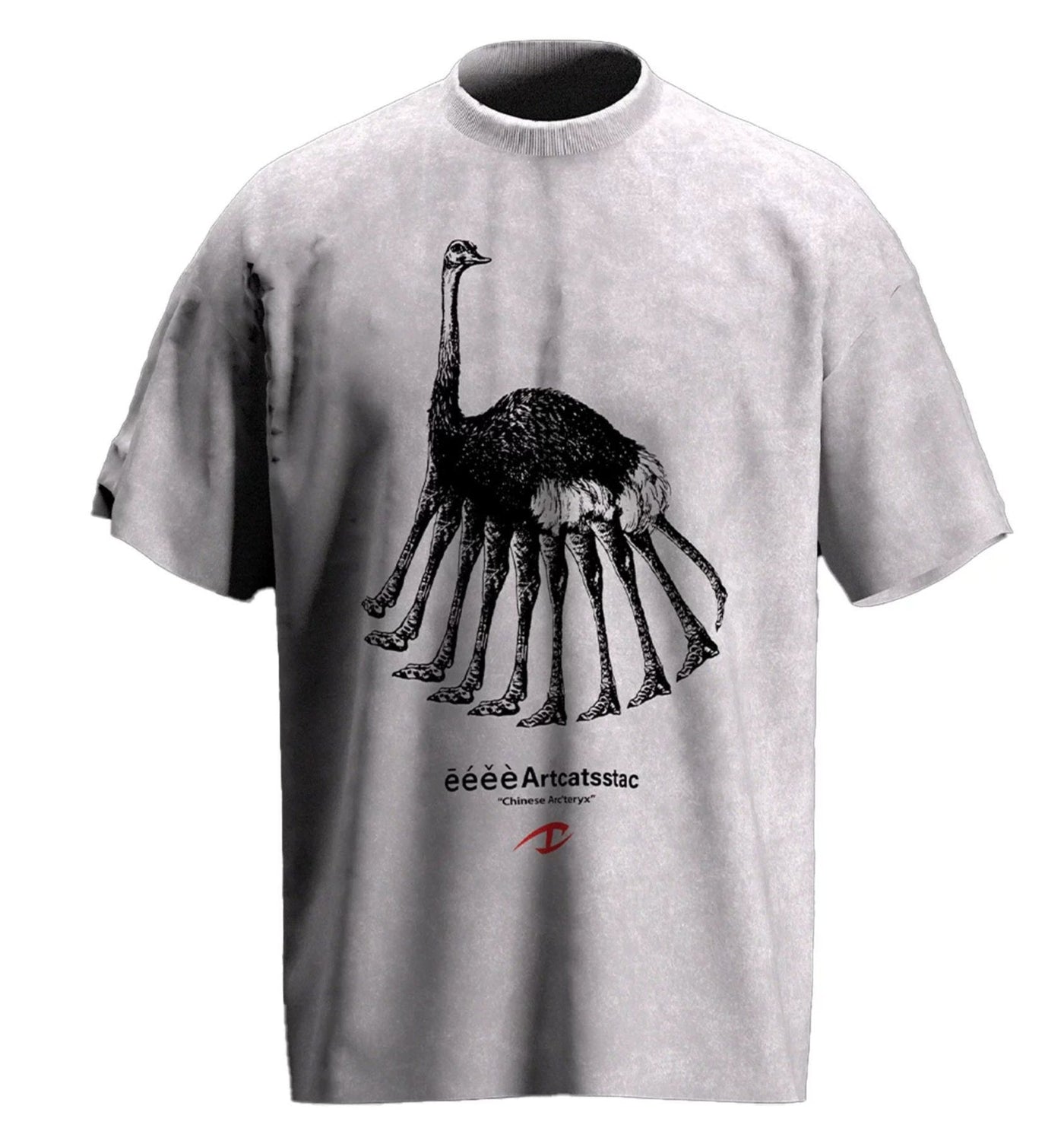 Multi-Feet Ostrich Graphic T-Shirt Korean Street Fashion T-Shirt By CATSSTAC Shop Online at OH Vault