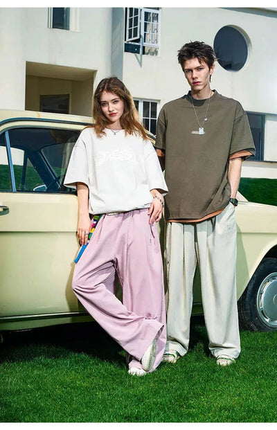 Classic Drapey Track Pants Korean Street Fashion Pants By BE Just Hug Shop Online at OH Vault