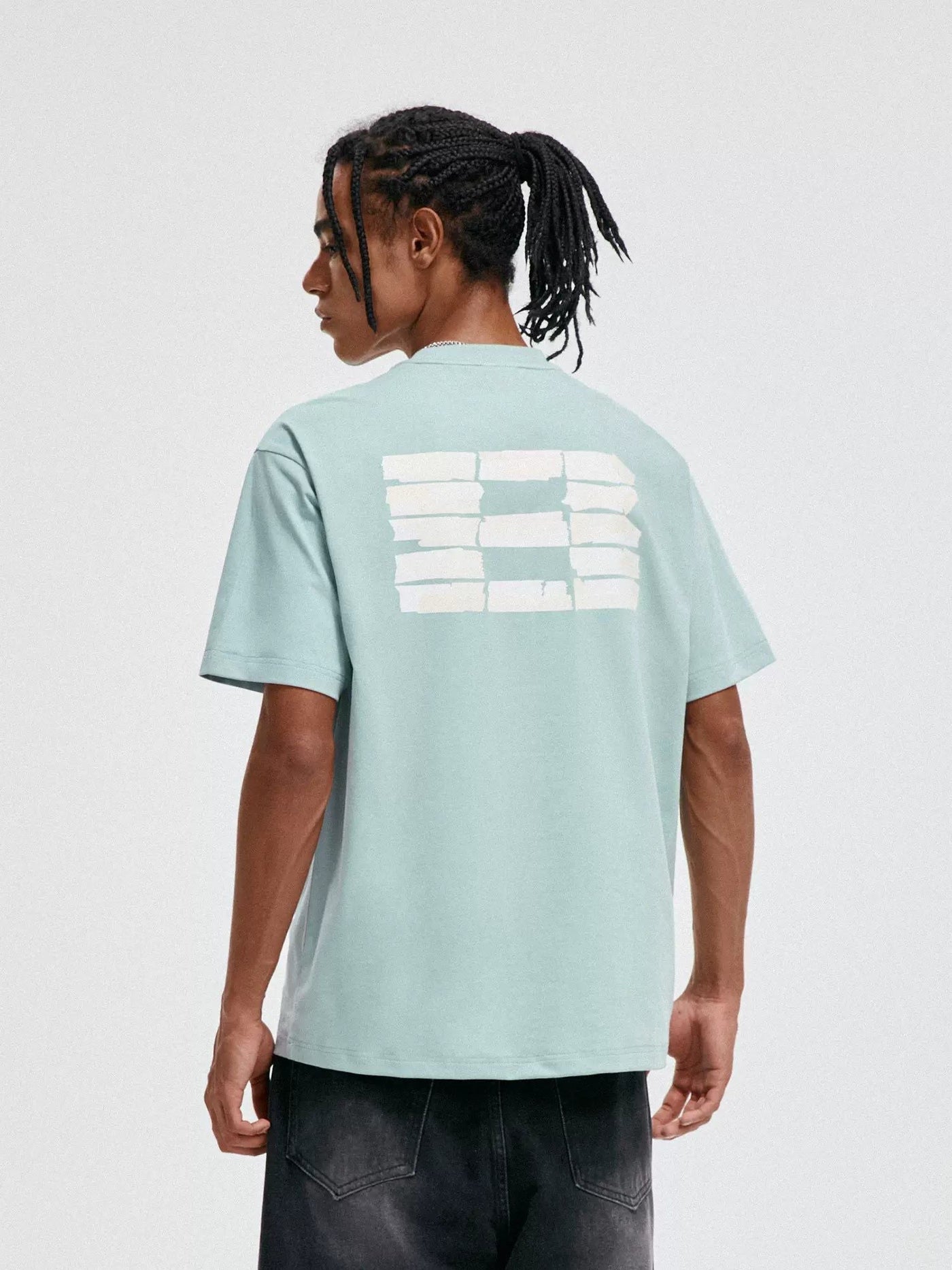 Taped Effect Logo T-Shirt Korean Street Fashion T-Shirt By Boneless Shop Online at OH Vault