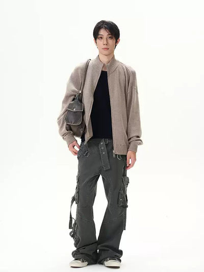 Buckled Strap Straight Cargo Pants Korean Street Fashion Pants By 77Flight Shop Online at OH Vault