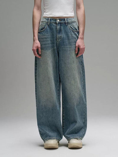 Buttoned Wide Fade Jeans Korean Street Fashion Jeans By Lost CTRL Shop Online at OH Vault