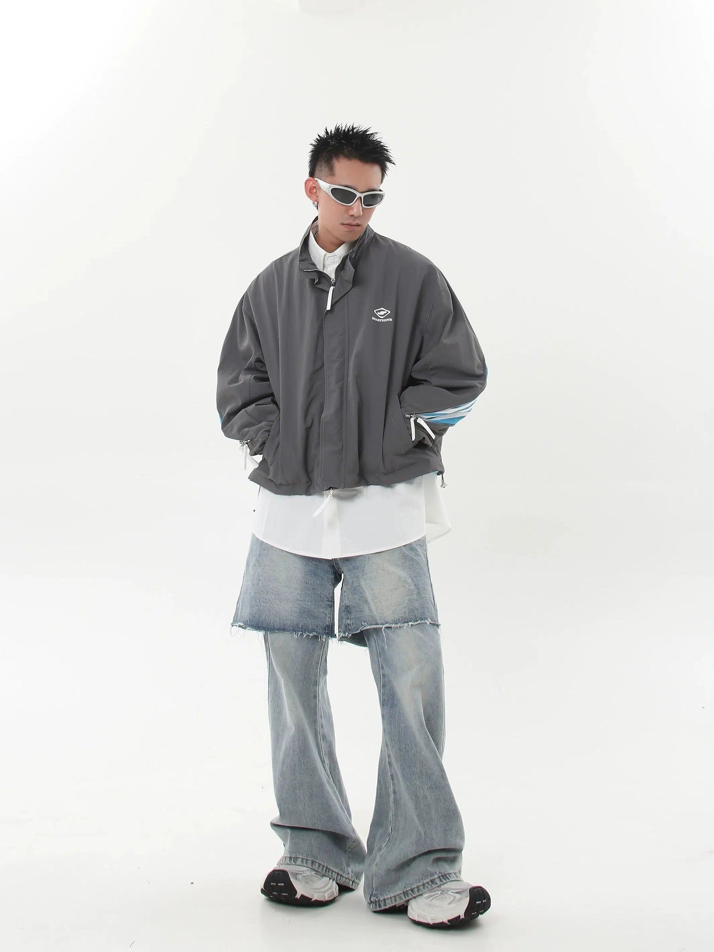 Functional Three-Bar Windbreaker Jacket Korean Street Fashion Jacket By Blacklists Shop Online at OH Vault